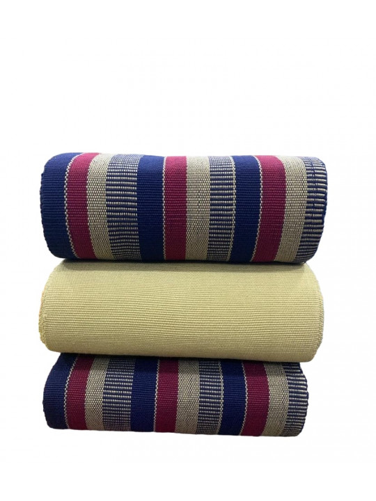 New Plain and Stripped Aso Oke Bundle Fabric For Couples & Gele| Cream | Multicolor 